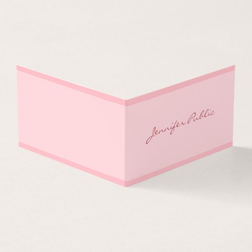 Blush Pink Modern Simple Template Elegant Script Business Card