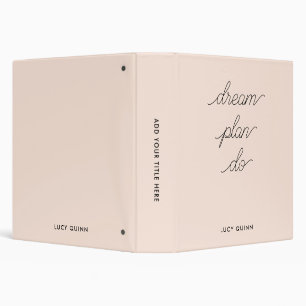 Blush Pink Modern Stylish  3 Ring Binder