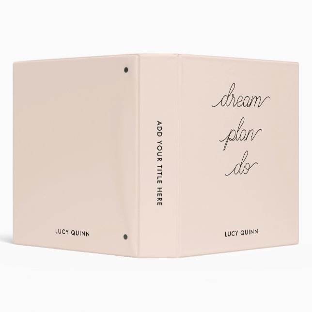 Blush Pink Modern Stylish  3 Ring Binder (Background)