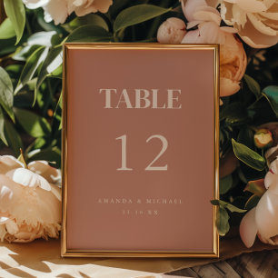 Blush Pink Modern Wedding Table Number