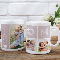 Blush Pink Mom Photo Collage Coffee Mug