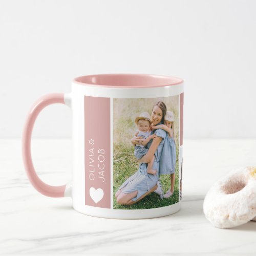 Blush Pink Mom Photo Collage Mug
