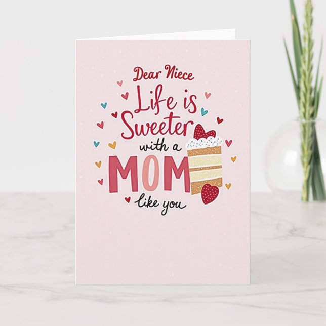 Blush Pink Moms Day Message Card (Front)
