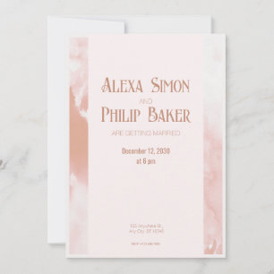 Blush Pink Monochromatic Watercolor Wedding Invitation