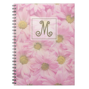 Blush Pink Monogram Daisies Photo Notebook