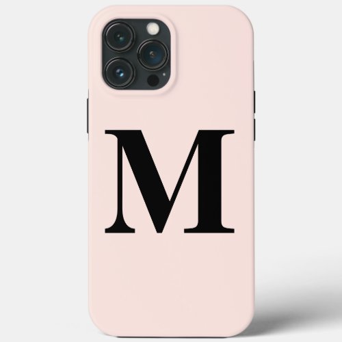 Blush Pink Monogram Initial Custom Name Classy iPhone 13 Pro Max Case