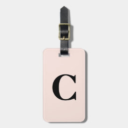 Blush Pink Monogram Initial Custom Name Classy Luggage Tag