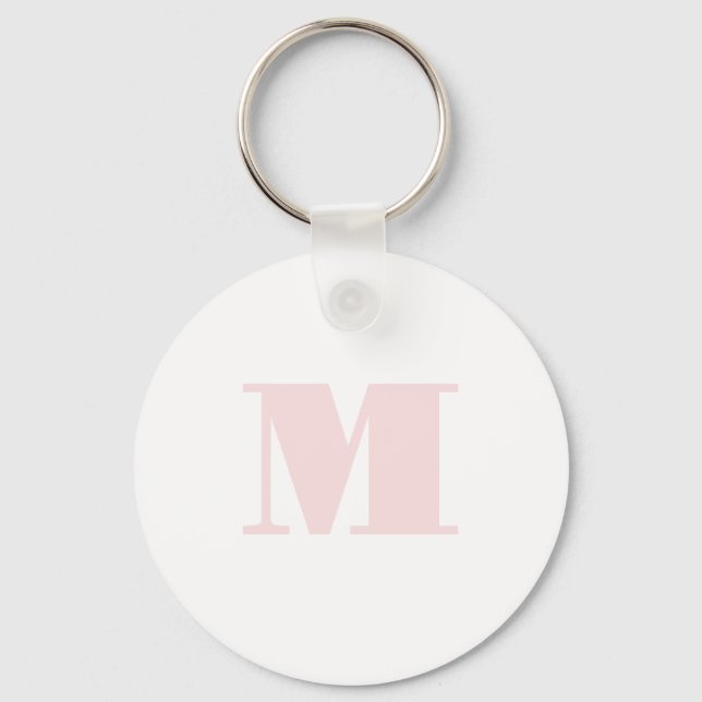 Blush Pink Monogram Initial Modern Keychain (Front)