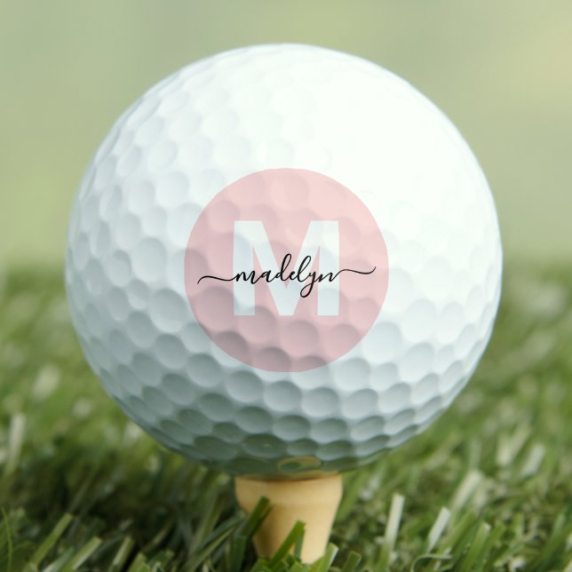 Blush Pink Monogram Initial Name Golf Balls (Blush Pink Monogram Initial Name Golf Balls)