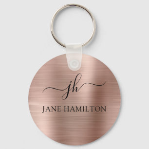 Blush Pink Monogram Keychain