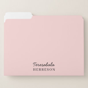 Blush Pink Monogram Modern Minimal Design File Folder