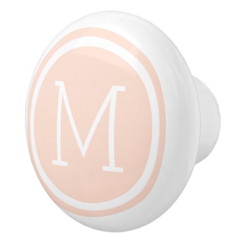 Blush Pink Monogram Personalized Drawer Knob