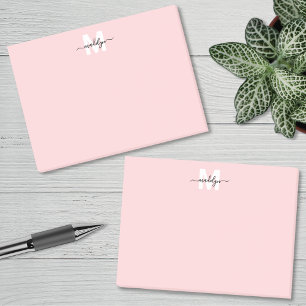 Blush Pink Monogram Post-it Notes