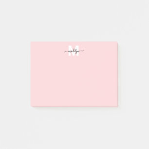 Blush Pink Monogram Post-it Notes