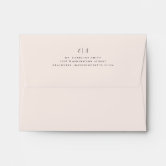 Simple Blush Pink Lined Return Address Envelope