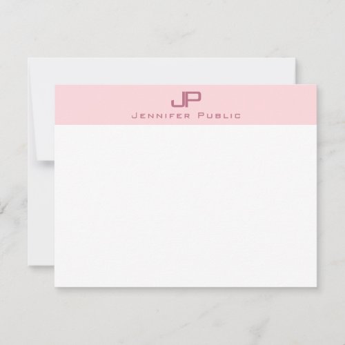 Blush Pink Monogram Simple Elegant Template Top