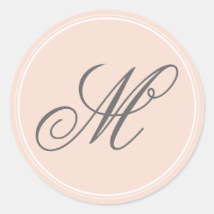 Blush Pink Monogram Stickers