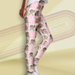 Blush Pink Monogram with Custom 3 Photo Collage Leggings<br><div class="desc">Show off your fun side with favorite pictures of friends and family. You can change the background color when you click on the customize area. If you want to change the monogram color, try uploading a color square.</div>