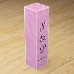 Blush Pink Monogrammed Wedding Wine Box<br><div class="desc">Romantic splash of blush pink over white watercolor wash Wedding Invitations. Personalize with the Bride and Grooms First Name Initials and Wedding Date in black text. Thank You is written in white script on top of box. Lovely romantic Wine Boxes to be used as favors for your reception party guests...</div>