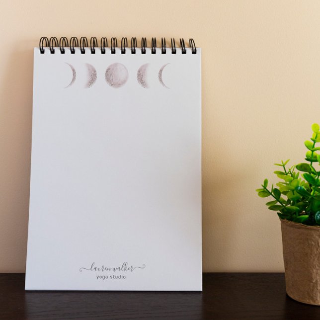 Blush Pink Moon Phases Yoga Studio Notepad (Creator Uploaded)