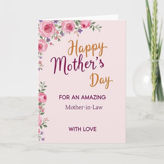 Blush Pink Mother In Law Card (Front)