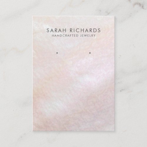 Blush Pink Mother of Pearl Classy Earring Display Business Card