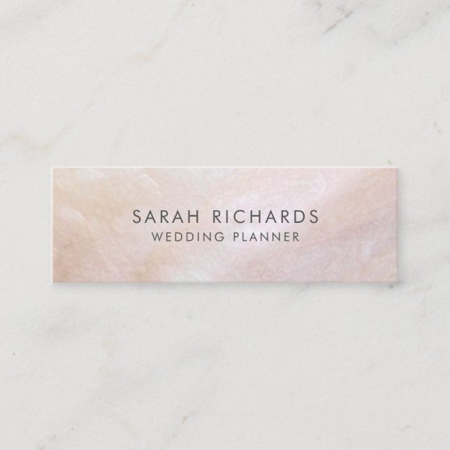 Blush Pink Mother of Pearl Shell Mini Business Card (Front)