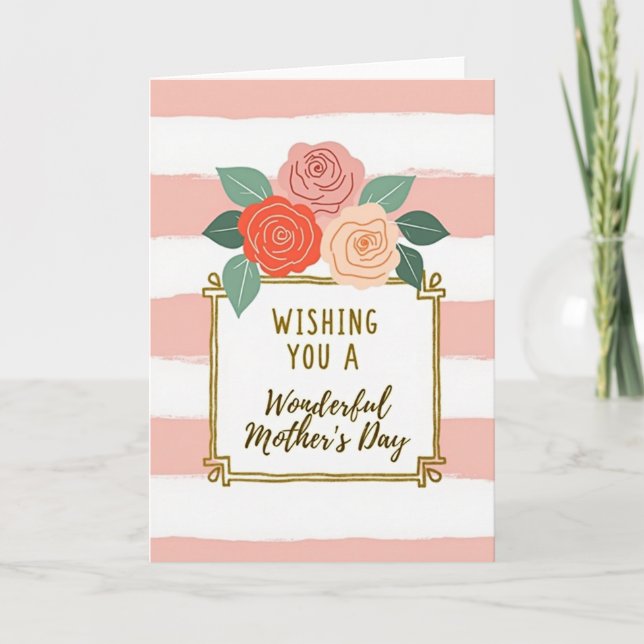 Blush Pink Mothers Day Art Card (Front)