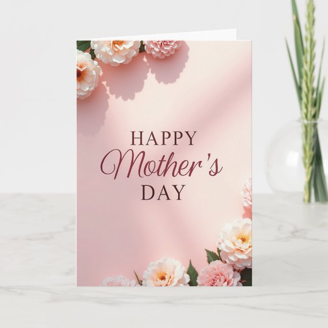 Blush Pink Mothers Day Blooms Card (Front)