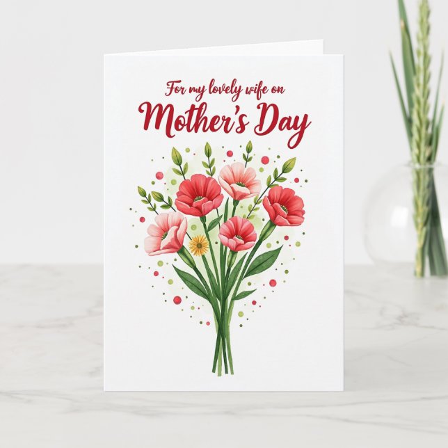 Blush Pink Mothers Day Bouquet Card (Front)