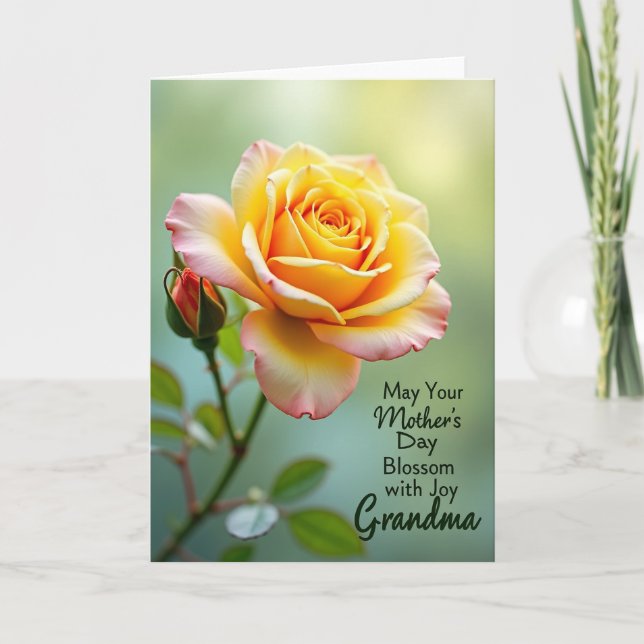 Blush Pink Mothers Day Flower Card (Front)