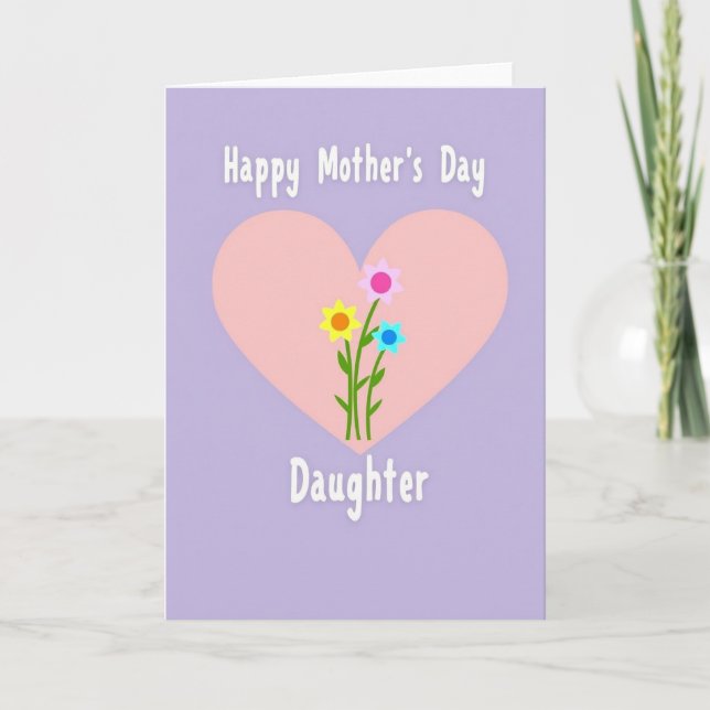Blush Pink Mothers Day Heart Card (Front)