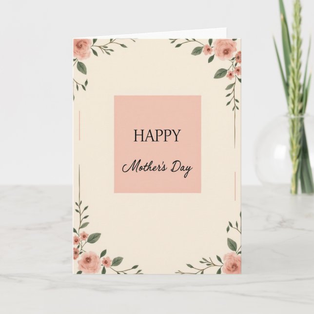 Blush Pink Mothers Day Message Card (Front)
