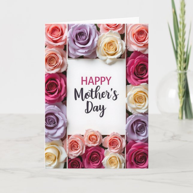 Blush Pink Mothers Day Rose Card (Front)
