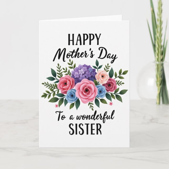 Blush Pink Mothers Day Sister Card (Front)