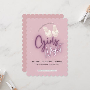 Blush pink, movie night bridal shower invitation