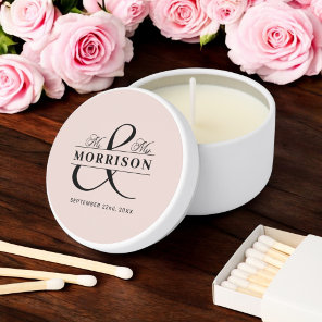 Blush Pink Mr Mrs Wedding Favor  Mini Candle Favors