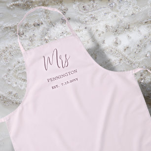Blush Pink "Mrs" Wedding Dress Protector Apron