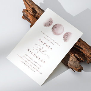 Blush Pink Mystical Moon Elegant Photo Wedding Invitation