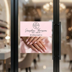 Blush Pink Nail Salon Photo Social Media Logo Window Cling