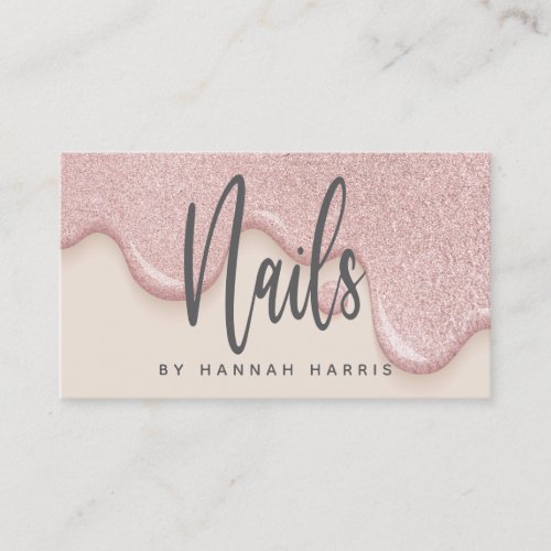 Blush Pink Nail Technician Business Card