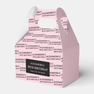 Blush Pink Name & Age Birthday Favor Boxes