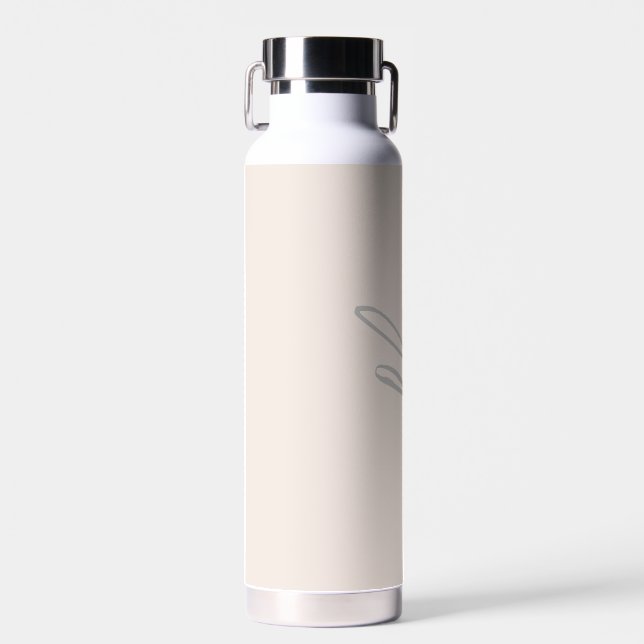 Blush Pink Name Minimalist Modern  Water Bottle (Front)