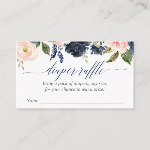 blush pink navy baby shower diaper raffle cards