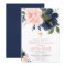 Blush pink navy blue floral first holy communion