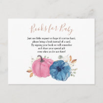 Blush Pink & Navy Pumpkin Books for Baby Postcard