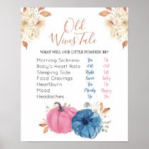 Blush Pink & Navy Pumpkin Old Wives Tales Poster