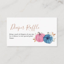 Blush Pink & Navy Pumpkin Rustic Diaper Raffle Enclosure Card