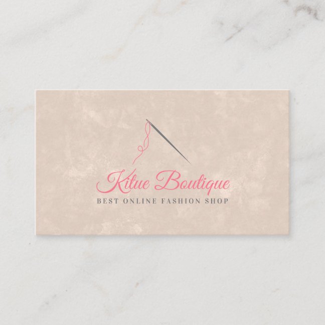 Blush Pink Needle Threads Seamstress Sewing Business Card