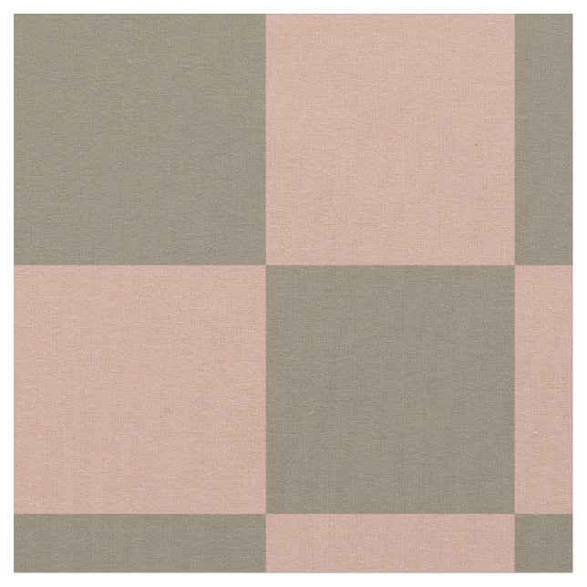 Blush Pink Neutral Checkerboard Cotton Fabric (Close Up)